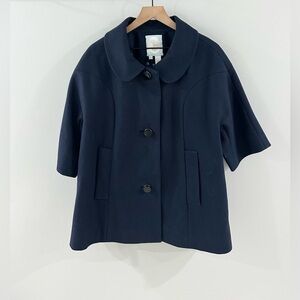 Tracy Reese Women’s Short Sleeve Navy Pea Coat Size Medium
